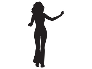DISCO GIRL SILHOUETTE WHITE BACKGROUND