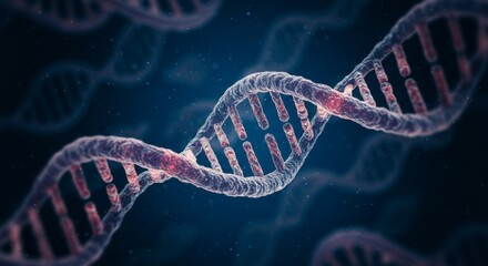 DNA helix in deep blue background