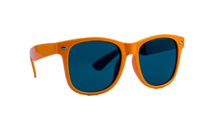 Orange Sunglasses with Teal Lenses, Transparent Background