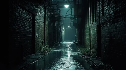 Obraz premium A tranquil moment captured in a well-lit alley.