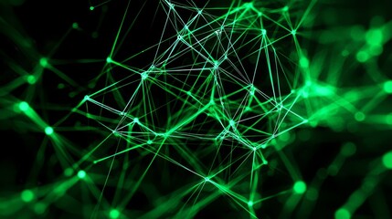 Fototapeta premium The detailed structure of green lines creates a mesmerizing pattern in darkness.