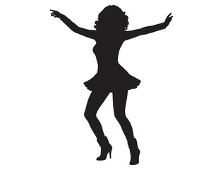 DISCO GIRL SILHOUETTE WHITE BACKGROUND