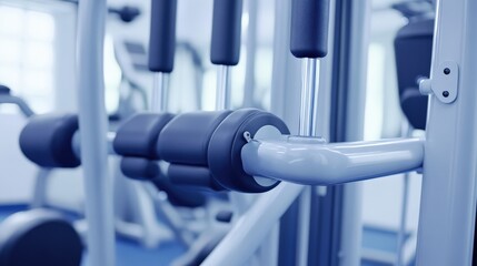 Focused close up of gym equipment in modern fitness center