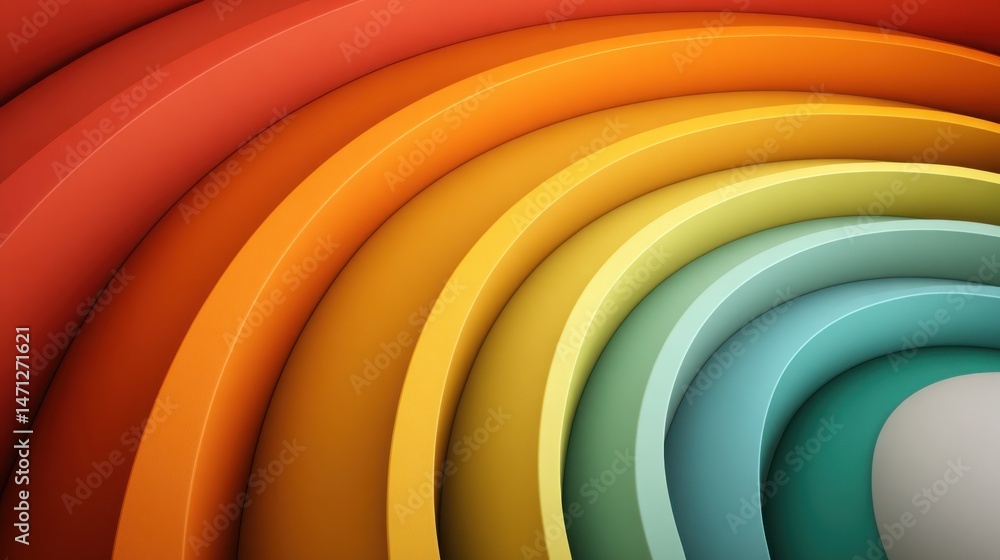 Poster vibrant rainbow colored spiral design creating a mesmerizing visual effect in an abstract artistic c