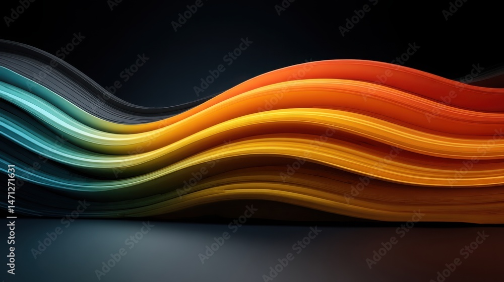 Poster stunning colorful wave of light displaying a beautiful blend of shades in an artistic representation