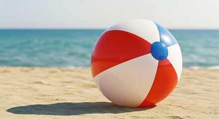 Obraz premium Beach Ball Bliss: Summer Fun on Sandy Shores