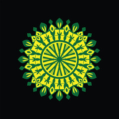 Mandala vector illustration of an abstract background with flowers.