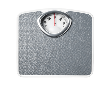 Scale Measures Weight Accurately with Gray Textured Surface and Transparent Background