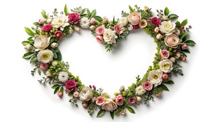 Drone Shot Heart Frame Floral Yellow Background