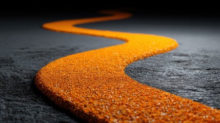 A detailed look at a financial roadmap with distinct orange and black markings leading to future opportunities