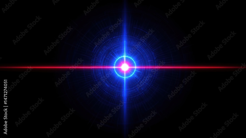 Poster red and blue laser beams intersecting in a futuristic setting representing dynamic capital flow and 