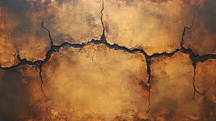 Grunge texture plain background burnt umber uneven surface with bold cracks