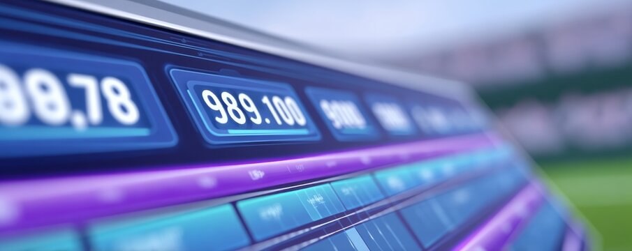 Close-Up of Animated Scoreboard Display with Dynamic Updates During a Tennis Match