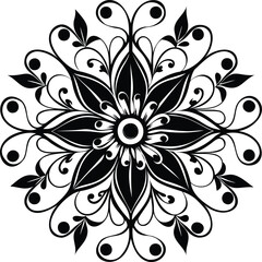 Elegant Ornamental Mandala with Floral Motifs
