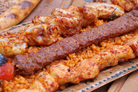 Traditional Turkish Sish Adana Urfa Kebab 