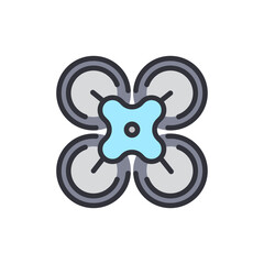 Simple Drone Icon: Aerial Technology and Innovation for Remote Operations