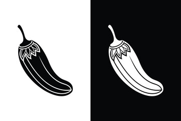 Solid Chili Pepper Icon. Bold Vector Illustration for Cooking and Food Design