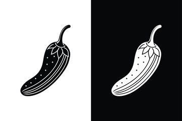 Chili Pepper Vector Graphic. Glyph Style Icon for Hot and Spicy Recipes