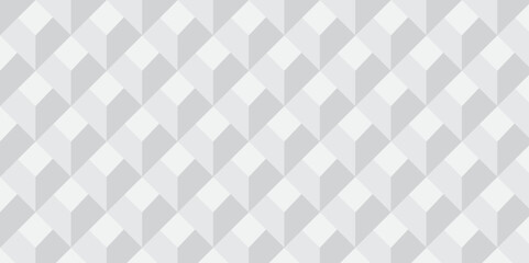 Fototapeta premium Seamless white geometric cube creative concept triangle overlapping overlap square technology background. geometric digital cubes fabric and wallpaper grid block texture background.