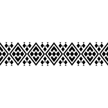 Stipe seamless geometric tribal pattern featuring repeating square shapes. Black and white ethnic design, ideal for wallpapers, fabrics, and modern digital art.