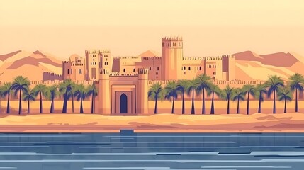 Desert Oasis Cityscape.