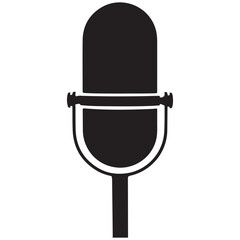 Microphone Icon. microphone sign. silhouette microphone icon. microphone symbol isolated on  background. vector illustration eps 10