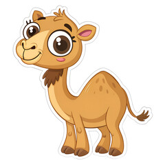 Cartoon Camel Sticker. PNG.