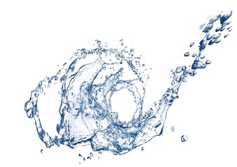 抽象的な青い波と水しぶきの3dイラスト