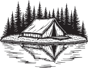 Tent Under the Stars Silhouette

Campfire Night Scene Vector

Family Camping Trip Silhouette Art

Forest Camping with Mountains Background

Adventure Camping Scene in Wilderness