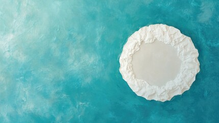 Delicate white seashell resting on vibrant turquoise waters, perfect for summer themes and beach-inspired designs.