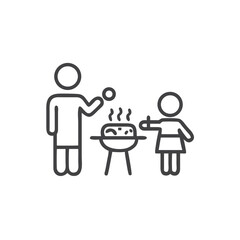 Fototapeta premium Family Barbecue Icon for Outdoor Recreation Apps, Cooking Websites, Family Activity Planners, Summer Event Graphics and Social Gathering Designs
