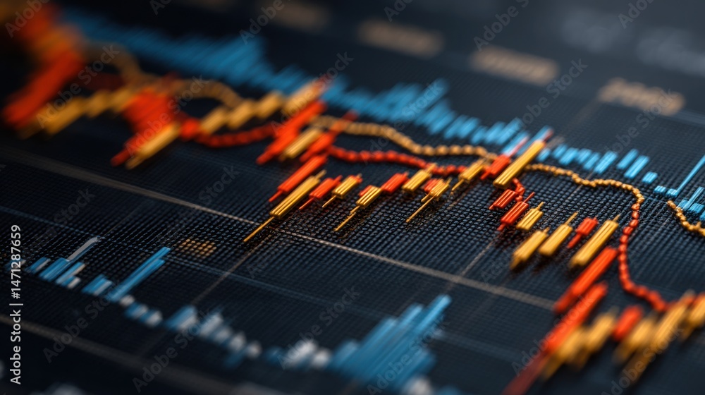 Poster dynamic multiple timeframe trendline alignment icon concept illustrating cross-analysis in financial