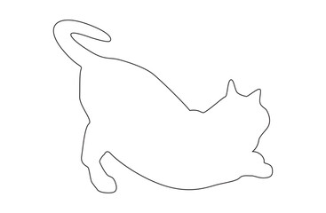 おしりを上げる猫のシルエット
