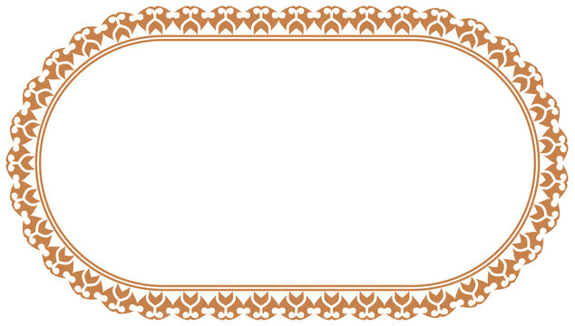 Rectangle golden certificate border pattern line photo frame islamic wedding invitation background with mandala squire frame