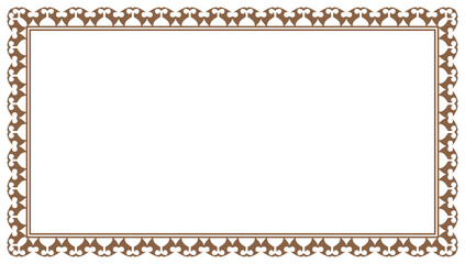 Rectangle golden certificate border pattern line photo frame islamic wedding invitation Card