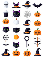 Halloween party elements icons