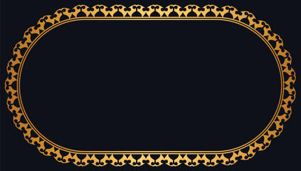 Rectangle golden certificate border pattern line photo frame islamic wedding invitation background with mandala squire frame	