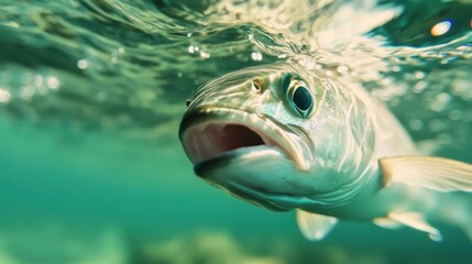 Lively fish swimming underwater, vibrant marine life in clear water, showcasing the beauty of aquatic ecosystems.