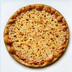 Delicious cheese pizza with golden crust, perfect for sharing with friends.