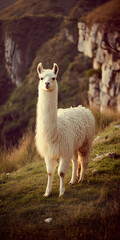 Obraz premium Majestic Llama in a Serene Mountain Landscape