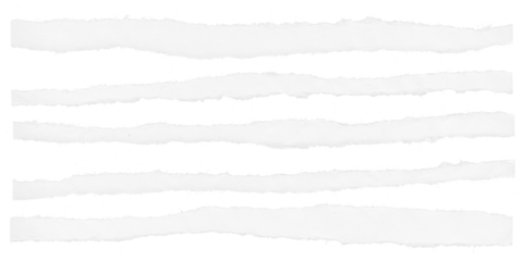 Horizontal torn paper strips with irregular edges on black background. A high-resolution asset ideal for collage art, ripped paper effects, and texture overlays in graphic design.