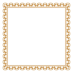 Shiny Ornate Thai Golden Rectangle Corner Certificate Border Pattern Line Photo Frame Islamic Wedding Invitation Background	