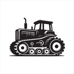 Powerful Tractor Illustrations: Vector Graphics of Farm and Construction Vehicles