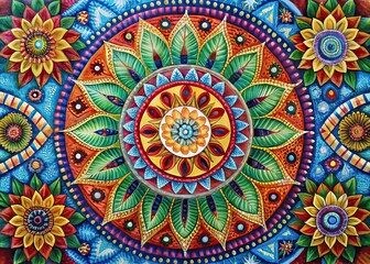 Geometric Boho Acrylic Painting on Canvas - Rule of Thirds Art