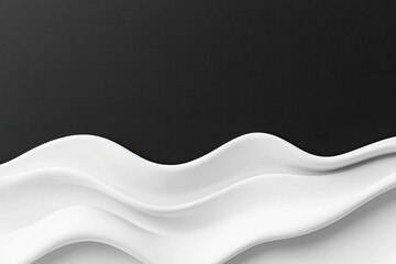 Abstract white wavy design on dark background