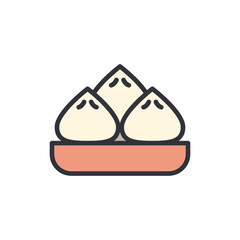 Steamed Dim Sum: A minimalist illustration of a culinary tradition