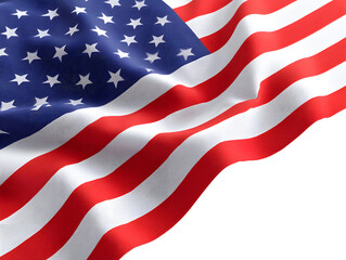 Fototapeta premium Waving USA flag isolated on white