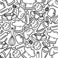 Bakery doodles vector