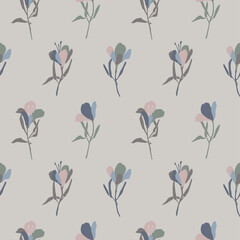 Vector flower illustration seamless pattern