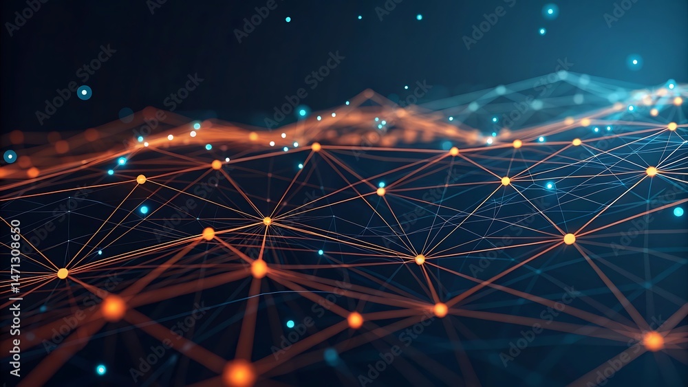 Poster digital network: abstract data visualization background